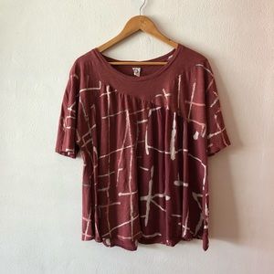 Anthropologie Akemi + Kin Maroon and White Top
